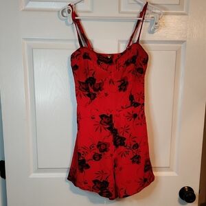 Free People Scarlet and Ebony Floral Romper